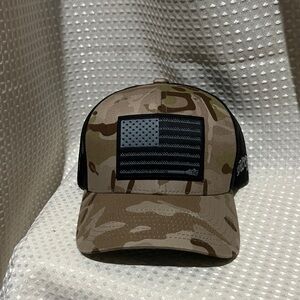 Hooey Camouflage Trucker Hat with Black Flag Patch